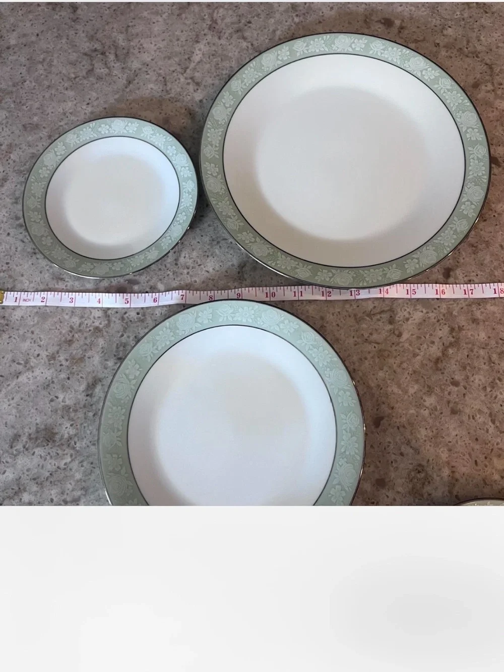Vintage Noritake Pale Green Floral Band Porcelain Dinnerware Set-Vienne pattern
